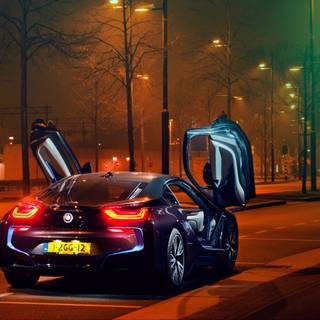 BMW i8 winter wallpaper