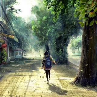 Spring street anime wallpaper