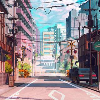 Spring street anime wallpaper