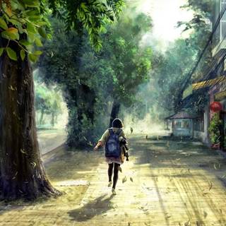 Spring street anime wallpaper