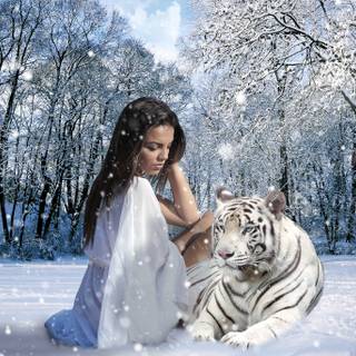 Woman spring wallpaper