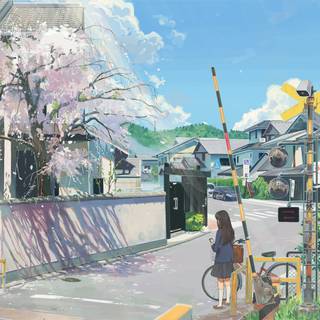 Spring street anime wallpaper