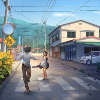 Spring street anime wallpaper