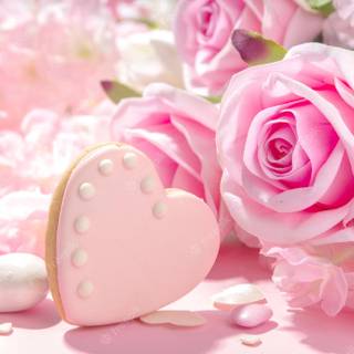 Pink flowers Valentine wallpaper