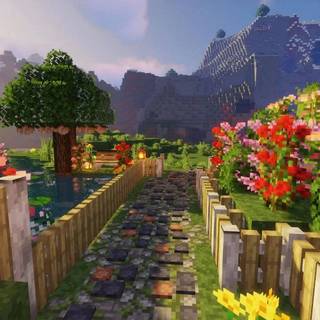 Minecraft flowers wallpaper