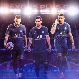 Neymar Messi Mbappe wallpaper