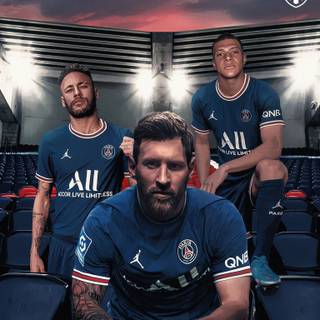 Neymar Messi Mbappe wallpaper