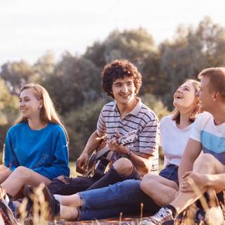 Female and male friends wallpaper