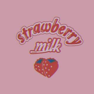 Strawberry milk collage wallpaper