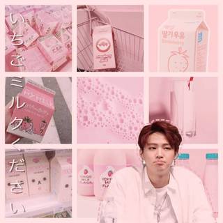Strawberry milk collage wallpaper