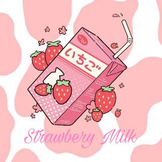 Strawberry milk collage wallpaper