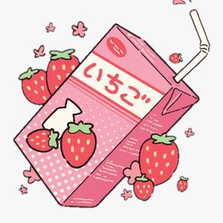 Strawberry milk collage wallpaper