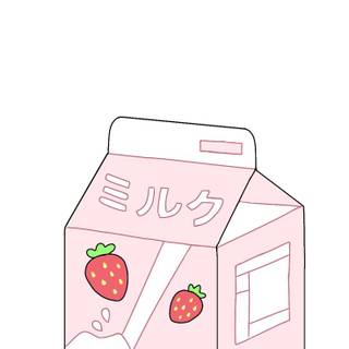 Strawberry milk collage wallpaper