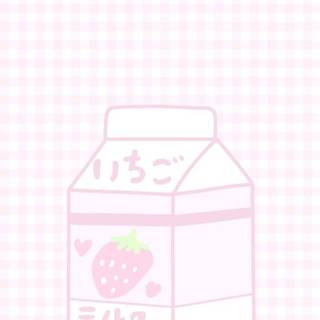 Strawberry milk collage wallpaper