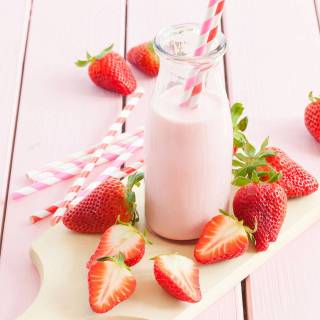 Strawberry milk collage wallpaper