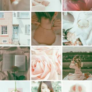Soft spring collage wallpaper