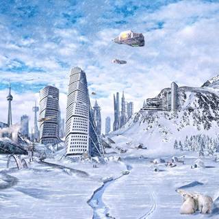 Winter scifi wallpaper
