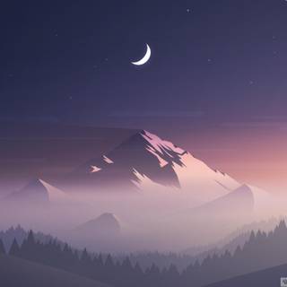 White mountain minimalist wallpaper