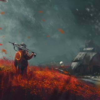 Winter scifi wallpaper