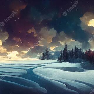 Winter scifi wallpaper