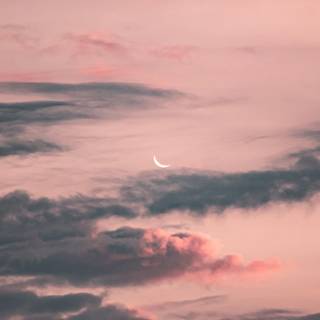 Pink sky moon wallpaper