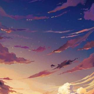 Calming anime blue wallpaper