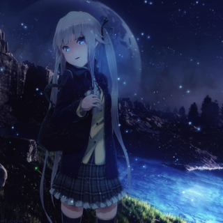 Calming anime blue wallpaper