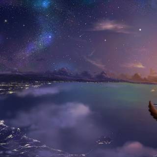 Calming anime blue wallpaper