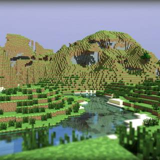 Minecraft mountain wallpaper