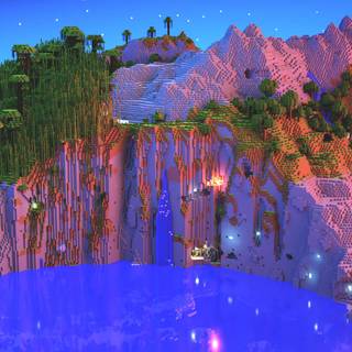 Minecraft mountain wallpaper