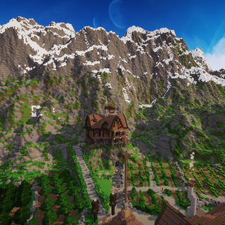 Minecraft mountain wallpaper
