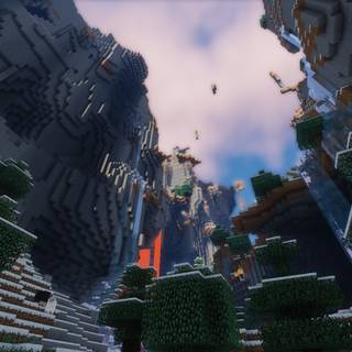 Minecraft mountain wallpaper