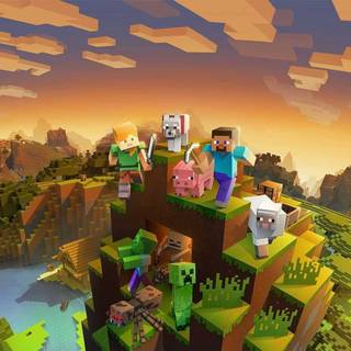 Minecraft mountain wallpaper