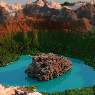 Minecraft mountain wallpaper