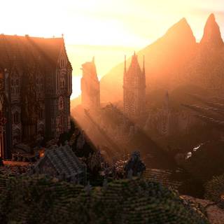 Minecraft mountain wallpaper