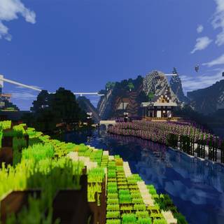 Minecraft mountain wallpaper