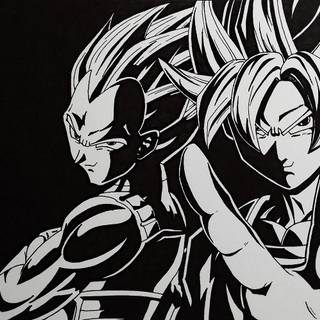 Vegeta black and white wallpaper