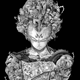 Vegeta black and white wallpaper
