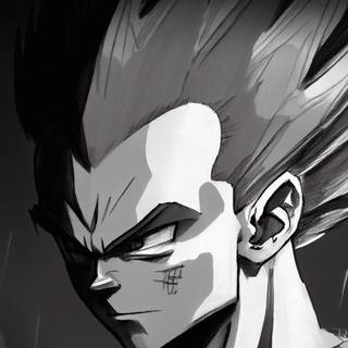 Vegeta black and white wallpaper