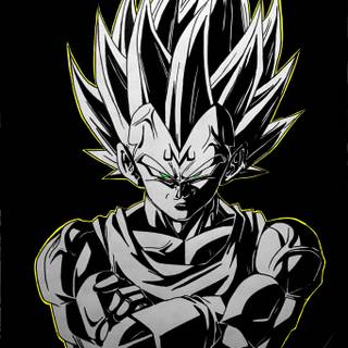 Vegeta black and white wallpaper