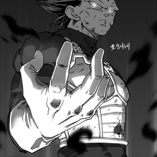 Vegeta black and white wallpaper