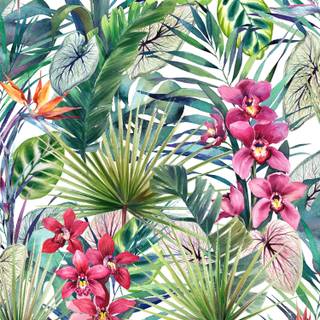 Tropical floral wallpaper
