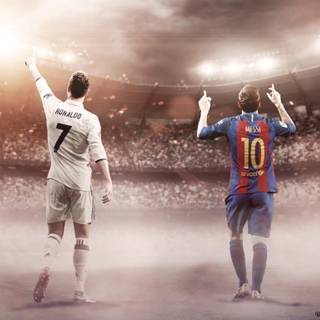 Ronaldo and Messi together wallpaper