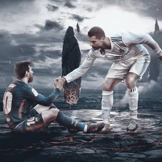 Ronaldo and Messi together wallpaper