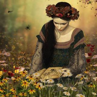 Reading spring wallpaper