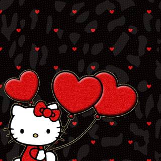 Valentine’s Day kitten iPhone wallpaper