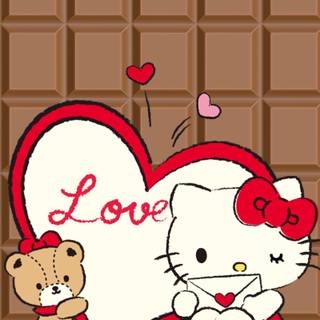 Valentine’s Day kitten iPhone wallpaper