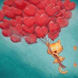 Cat heart wallpaper