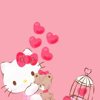Valentines cat iPhone wallpaper