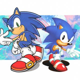 Classic Sonic and Amy desktop wallpaper